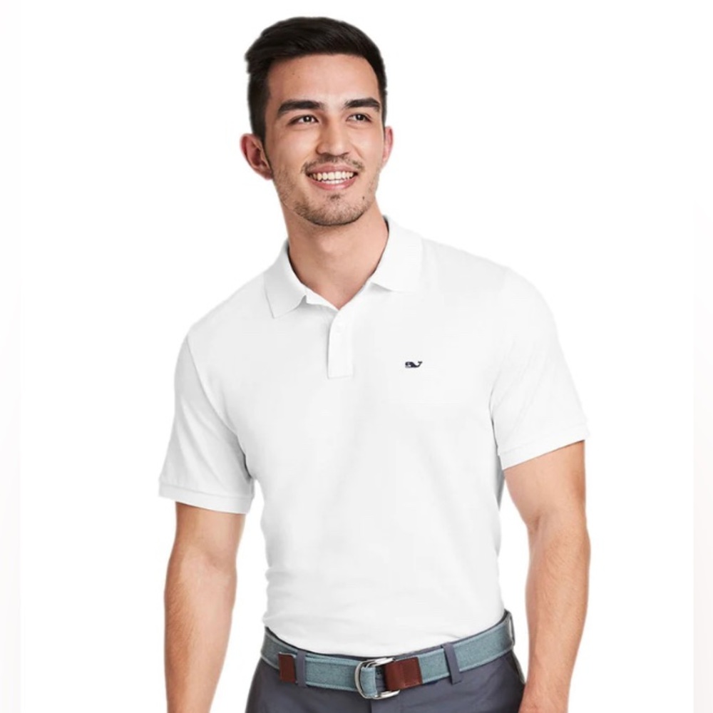 Vineyard Vines Edgartown Pique Polo in White Cap NWT Size XL